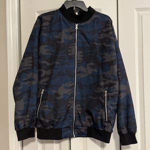 Original Deluxe Large Blue Camouflage Bomber Pilot  Jacket